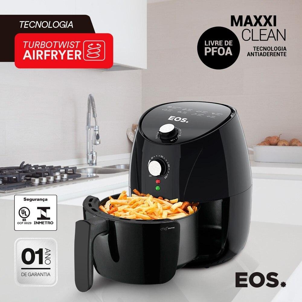 Fritadeira Sem Óleo Air fryer EOS Chef Gourmet 4 Litros Preto EAF40P 110V - 6