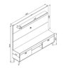 Conjunto Home Theather Rack E Painel Com Prateleira Setúbal Art in Móveis Branco - 3