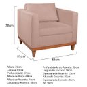 Ver imagem 5 de Kit Sofá 3 Lugares e 2 Poltronas Europa 180 cm Estilo Conforto e Elegância Suede Rosê - ADJ Decor