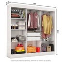 Ver imagem 6 de Closet Casal Reis 2 Gavetas 5 Prateleiras Carioca Móveis