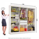 Ver imagem 7 de Closet Casal Reis 2 Gavetas 5 Prateleiras Carioca Móveis