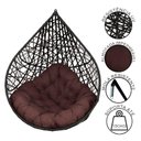 Ver imagem 3 de Cadeira Balanço Ninho Suspenso Gota Tramado C- Almofada Impermeável Acesse Móveis Preto C- Marrom