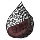 Ver imagem 1 de Cadeira Balanço Ninho Suspenso Gota Tramado C- Almofada Impermeável Acesse Móveis Preto C- Marrom