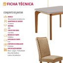 Ver imagem 3 de Mesa de Jantar Liz Lira 4 Lugares Tampo MDF com Vidro 120cm Off White Moderna