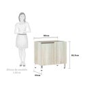 Ver imagem 2 de Balcão De Cozinha S/ Tampo Canto Reto Luciane 80cm Legno