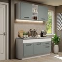 Ver imagem 1 de Armário de Cozinha Compacta 150cm Branco/Cinza Agata Madesa 01