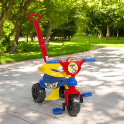 Carrinho de Passeio com Pedal Infantil Kemotoca Baby - Diversão e Segurança Cor:dog Azul - 3
