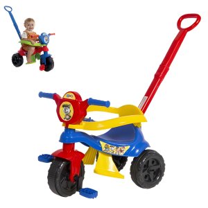 Carrinho de Passeio com Pedal Infantil Kemotoca Baby - Diversão e Segurança Cor:dog Azul