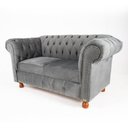 Ver imagem 1 de Namoradeira Luiz XV Chesterfield Capitone Cinza Carmuca