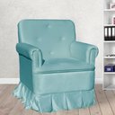 Ver imagem 2 de Poltrona Amamentação com Puff Laura Suede Azul Turquesa - Lm Decor