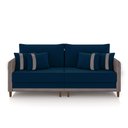 Ver imagem 2 de Sofá Montecarlo 2 Lugares 212cm Veludo/pu Azul/cinza