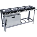 Ver imagem 1 de Fogão Industrial Stori Premium 4 Bocas 30x30 com Forno em Linha M12 Pintado Metalmaq