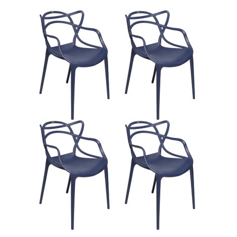 Kit 4 Cadeiras Allegra Azul