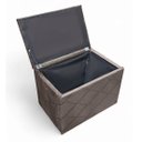 Ver imagem 4 de Puff Baú c/ Botão Banqueta Suede Organizar Decorar 55cm Marrom Trançado