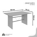 Ver imagem 3 de Conjunto Sala de Jantar Mesa Retangular 120x75cm Tampo Granito Ocre 4 Cadeiras Marselha Marrom/C.