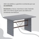 Ver mais imagens de Conjunto Sala de Jantar Mesa Retangular 120x75cm Tampo Granito Ocre 4 Cadeiras Marselha Marrom/C.