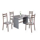 Ver imagem 2 de Conjunto Sala de Jantar Mesa Retangular 120x75cm Tampo Granito Ocre 4 Cadeiras Marselha Marrom/Paraopeba
