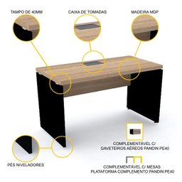 MESA PLATAFORMA INICIAL 134X60 PANDIN PE40 - NATURALLE PSI 1340 PE40 - 3