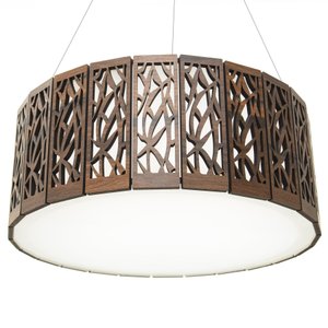 Lustre Decorativo Madeira Pendente Copacabana Red 45cm