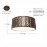 Lustre Decorativo Madeira Pendente Copacabana Red 45cm - 2