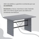 Ver mais imagens de Conjunto Sala de Jantar Mesa Retangular 120x75cm Tampo Granito Ocre 4 Cadeiras Marselha Preto/Floral/Fosco