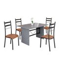 Ver imagem 2 de Conjunto Sala de Jantar Mesa Retangular 120x75cm Tampo Granito Ocre 4 Cadeiras Marselha Preto/C. Marrom/Fosco