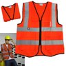 Colete Sinalizador Refletivo Segurança Trabalho EPI Blusao Fluorescente Bolsos Ziper Obra Transito G - 1