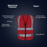 Colete Sinalizador Refletivo Segurança Trabalho EPI Blusao Fluorescente Bolsos Ziper Obra Transito G - 5