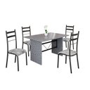 Ver imagem 2 de Conjunto Sala de Jantar Mesa Retangular 120x75cm Tampo Granito Ocre 4 Cadeiras Marselha Preto/Paraopeba/Fosco