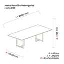 Ver imagem 3 de Mesa Reunião 2600x1200mm MR2600P25TUB Marrom/Walnut/Preto