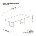 Ver imagem 3 de Mesa Reunião 2600x1200mm MR2600P25TUB Marrom/Noce Marromle/Branco