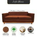 Ver imagem 3 de Sofá Ulisses 2 Lugares Moderno Linho Premium Base Madeira Minimalista Confortável Reforçado