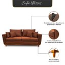 Ver imagem 4 de Sofá Ulisses 2 Lugares Moderno Linho Premium Base Madeira Minimalista Confortável Reforçado