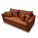 Ver imagem 2 de Sofá Ulisses 2 Lugares Moderno Linho Premium Base Madeira Minimalista Confortável Reforçado