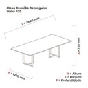 Ver imagem 3 de Mesa Reunião 2600x1200mm MR2600P25TUB Cinza/Grafito/Preto