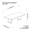 Ver imagem 3 de Mesa Reunião 2600x1200mm MR2600P25TUB Cinza/Grafito/Branco