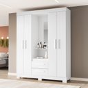 Ver imagem 1 de Guarda-Roupa Capelinha com 2 Gavetas e Espelho Branco/Rosa