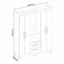 Ver imagem 3 de Guarda-Roupa Capelinha com 2 Gavetas e Espelho Branco/Rosa