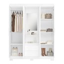 Ver imagem 4 de Guarda-Roupa Capelinha com 2 Gavetas e Espelho Branco/Rosa