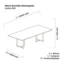 Ver imagem 3 de Mesa Reunião 2600x1200mm MR2600P25TUB Bege/Nogueira Casblanca/Preto