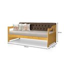 Ver imagem 4 de Sofá Cama Dublin 3 Lugares 195cm Marrom Veludo