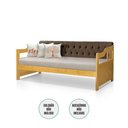 Ver imagem 5 de Sofá Cama Dublin 3 Lugares 195cm Marrom Veludo