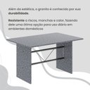 Ver mais imagens de Conjunto Sala de Jantar Mesa Retangular 120x75cm Tampo Granito Ocre 4 Cadeiras Marselha Prata/Preto Floral/Mart