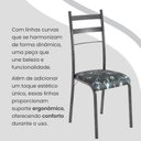 Ver imagem 6 de Conjunto Sala de Jantar Mesa Retangular 120x75cm Tampo Granito Ocre 4 Cadeiras Marselha Prata/Preto Floral/Mart
