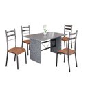 Ver imagem 2 de Conjunto Sala de Jantar Mesa Retangular 120x75cm Tampo Granito Ocre 4 Cadeiras Marselha Prata/C. Marrom/Mart