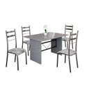 Ver imagem 2 de Conjunto Sala de Jantar Mesa Retangular 120x75cm Tampo Granito Ocre 4 Cadeiras Marselha Prata/Paraopeba/Mart