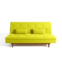 Ver imagem 5 de Sofá Cama 3 Lugares em Suede Tokio Yescasa Amarelo/Mel