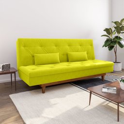 Sofá Cama 3 Lugares em Suede Tokio Yescasa - 1