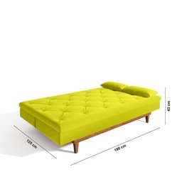 Sofá Cama 3 Lugares em Suede Tokio Yescasa - 4