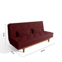 Ver imagem 3 de Sofá Cama 3 Lugares em Suede Tokio Yescasa Vermelho Marsala/Mel